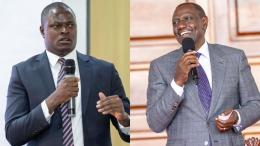File image of Kiharu MP Ndindi Nyoro and President William Ruto