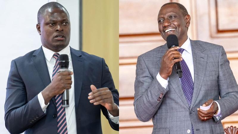 File image of Kiharu MP Ndindi Nyoro and President William Ruto