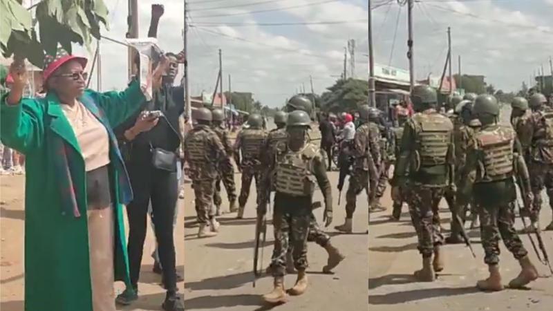 File image of protests in Nanyuki Town