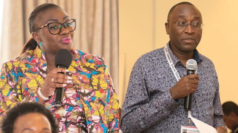 File image of former Nominated Senator Gloria Orwoba and Senate Clerk Jeremiah Nyegenye
