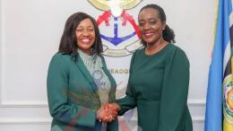 File image of Nakuru Governor Susan Kihika and Defence Cabinet Secretary Soipan Tuya
