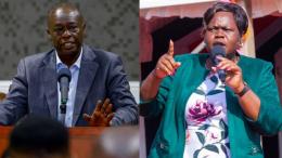 File image of former Deputy President Rigathi Gachagua and Homa Bay Governor Gladys Wanga