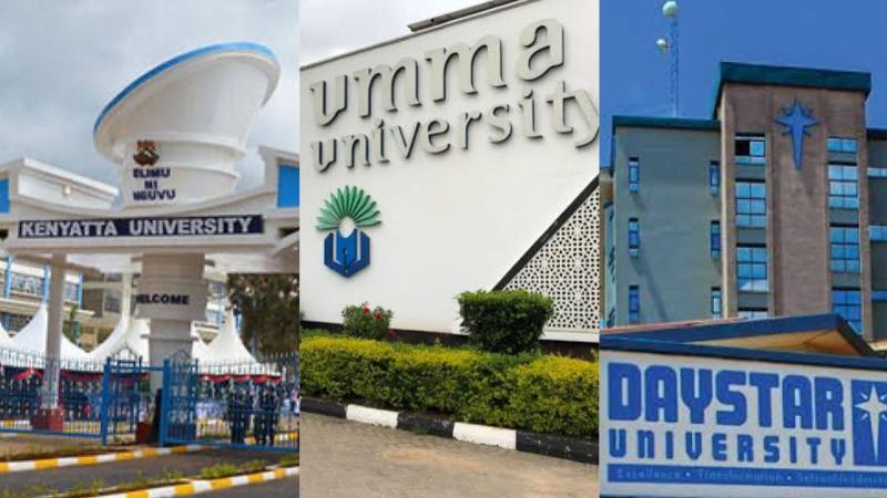 File image of Kenyatta University, Umma University and Daystar University