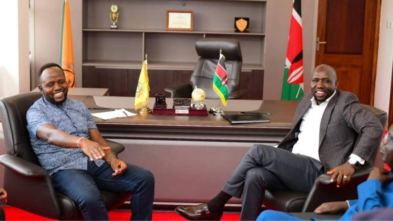File image of Trans Nzoia Governor George Natembeya and Interior Cabinet Secretary Kipchumba Murkomen