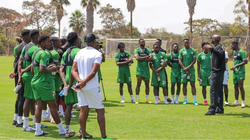 File image of Bien-Aime Baraza and Harambee Stars players
