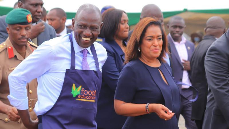 File image of President William Ruto and Nairobi Woman Rep Esther Passaris