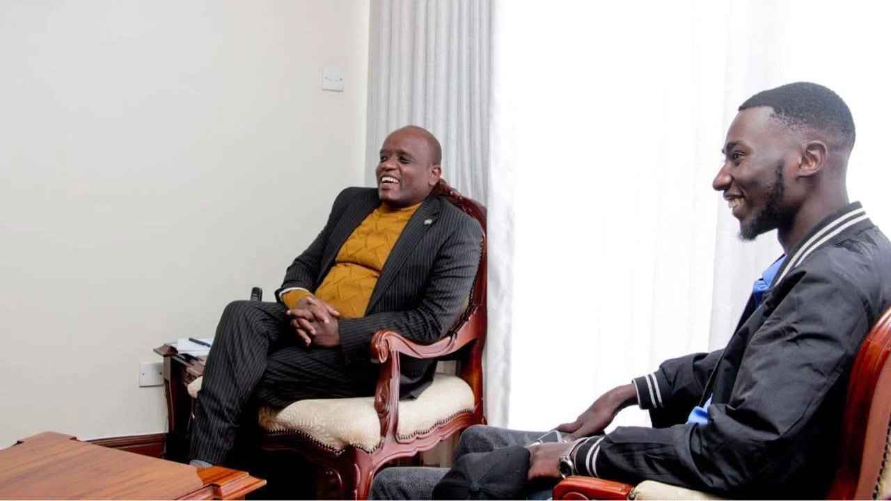 File image of Dennis Itumbi and comedian Kafengo
