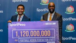 File image of FKF President Hussein Mohammed and SportPesa CEO Ronald Karauri