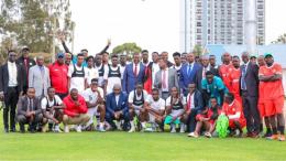 File image of Bunge FC members and Harambee Stars players