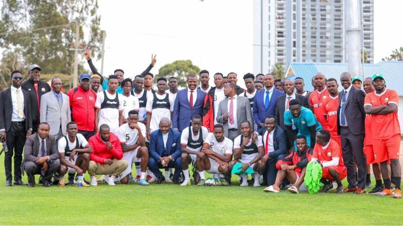 File image of Bunge FC members and Harambee Stars players