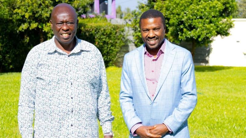 File image of former Deputy President Rigathi Gachagua and former NHIF CEO Geoffrey Mwangi