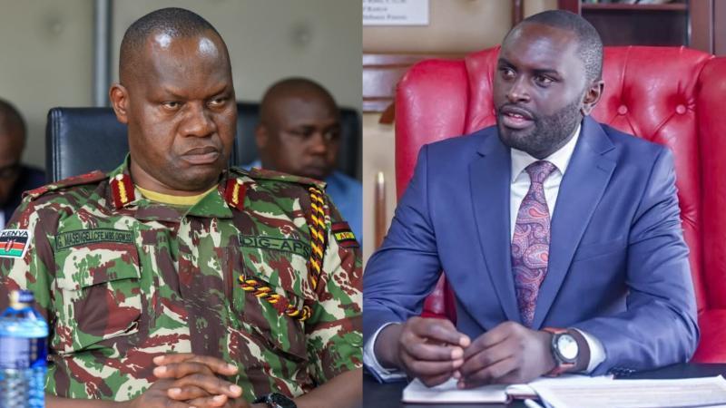 File image of Gilbert Masengeli and Nyandarua Senator John Methu