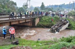 Lorry plunges into a river along Bomet-Kaplong highway.