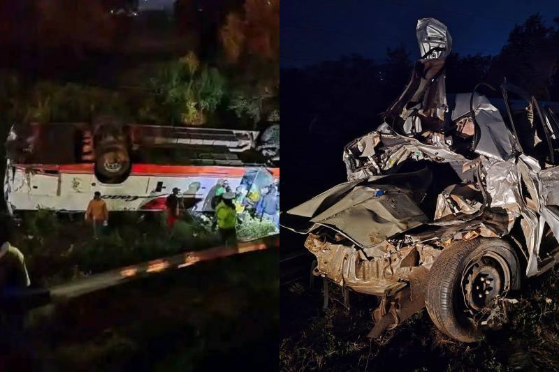 Photocollage of an accident in Mai Mahiu area.