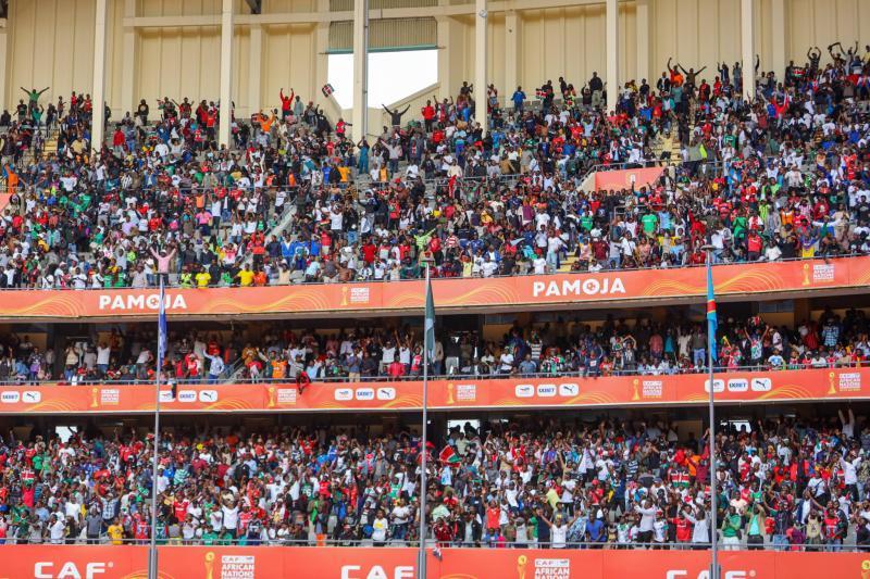 File image of fans at Kasarani Stadium during the Kenya Vs DRC match