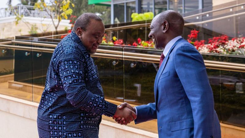 File image of former President Uhuru Kenyatta and President William Ruto