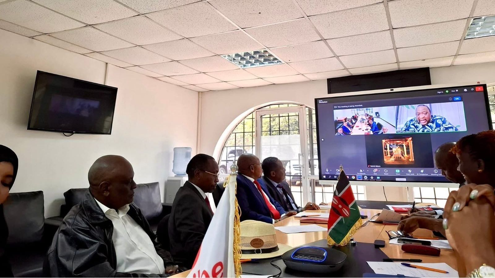 File image of former President Uhuru Kenyatta chairing the Jubilee Party NEC meeting