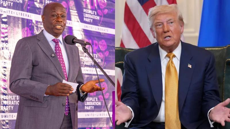 File image of former Deputy President Rigathi Gachagua and US President Donald Trump