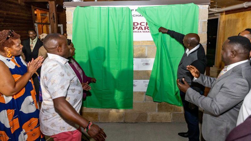 File image of Rigathi Gachagua unveiling the DCP Kansas Party