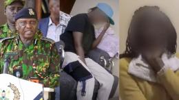 File image of Inspector General of Police Douglas Kanja and screen grabs from the BBC Africa documentary