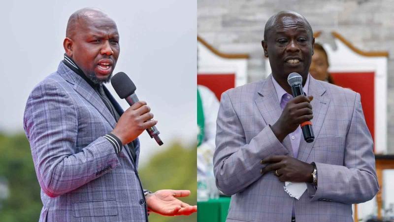 File image of Interior Cabinet Secretary Kipchumba Murkomen and former Deputy President Rigathi Gachagua