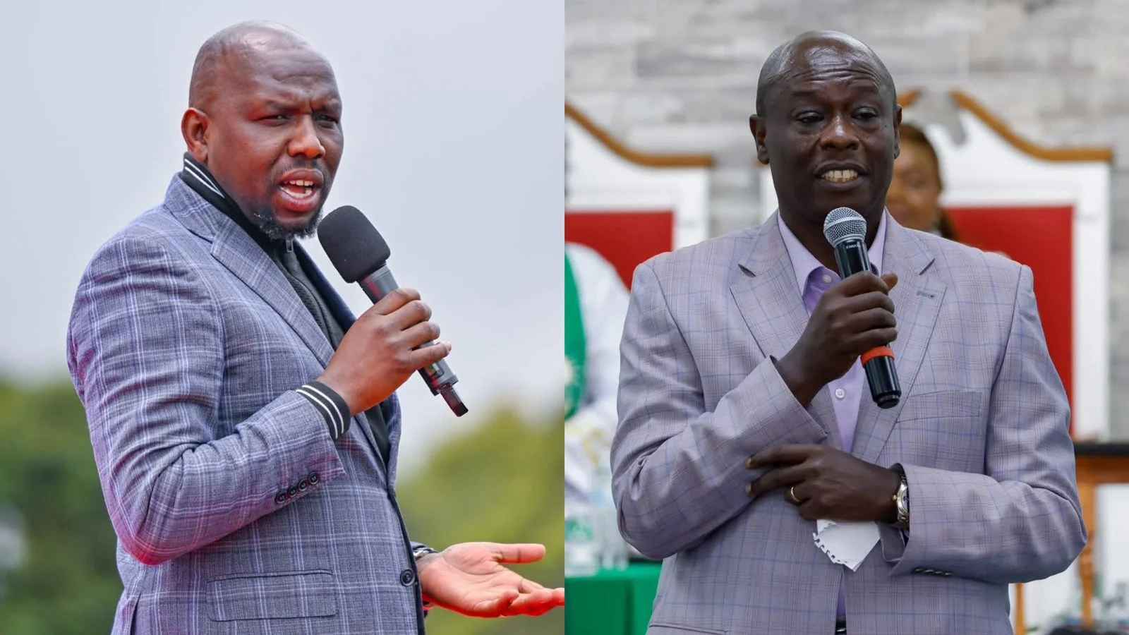 File image of Interior Cabinet Secretary Kipchumba Murkomen and former Deputy President Rigathi Gachagua