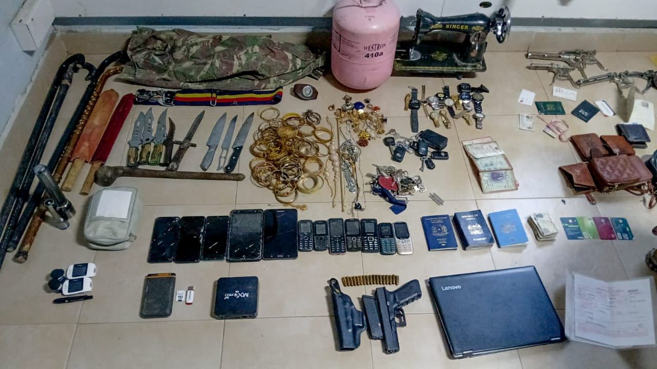 File image of items recovered from the suspect