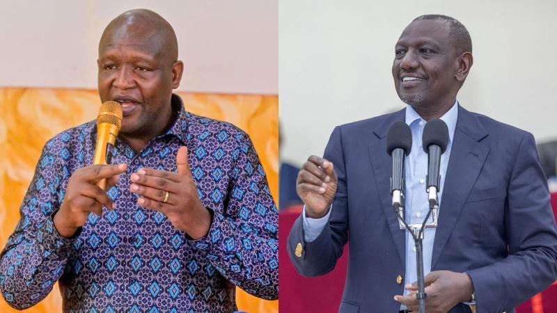 File image of Kericho Governor Erick Mutai and President William Ruto