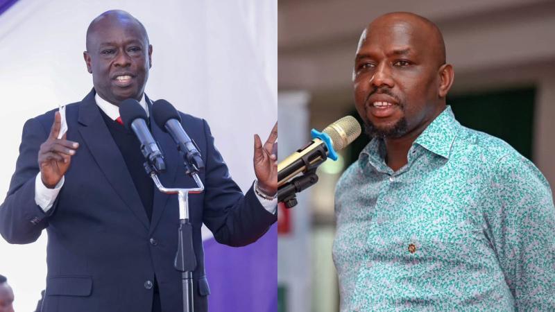 File image of former Deputy President Rigathi Gachagua and Interior Cabinet Secretary Kipchumba Murkomen