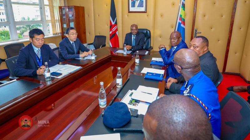 File image of Interior Principal Secretary Raymond Omollo during a meeting with Japan International Cooperation Agency