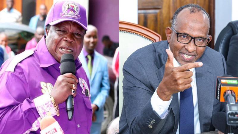 File image of COTU Secretary General Francis Atwoli and Health Cabinet Secretary Aden Duale