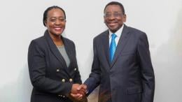 File image of Defence Cabinet Secretary Soipan Tuya and Siaya Governor James Orengo