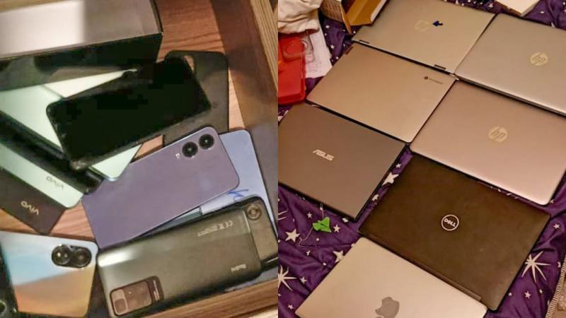 File image of recovered items from the suspects