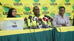 File image of UDA party National Election Board addressing a presser