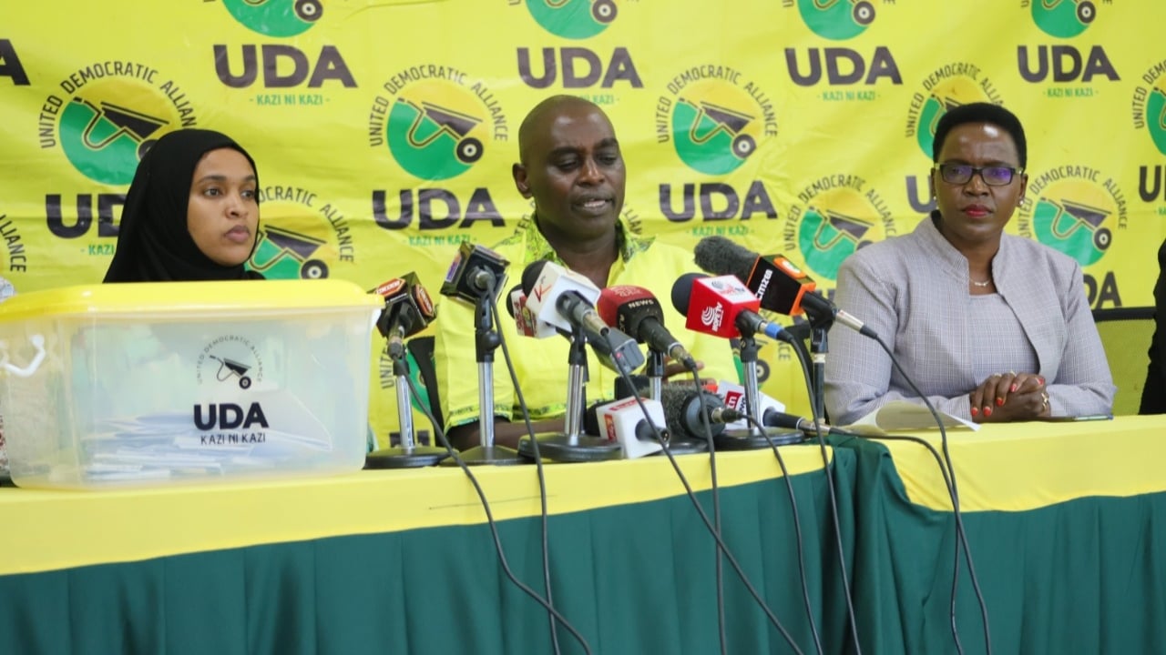File image of UDA party National Election Board addressing a presser