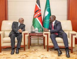 File image of President William Ruto with Edgar Leblanc.