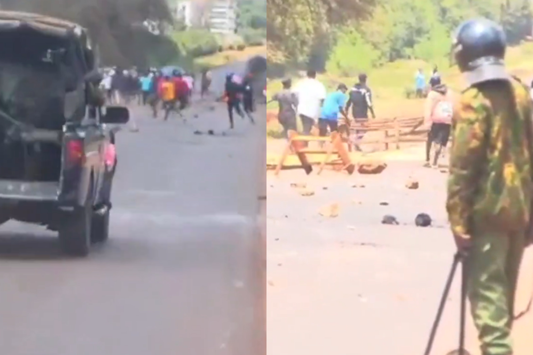 Photocollage of Meru University students staging demos.