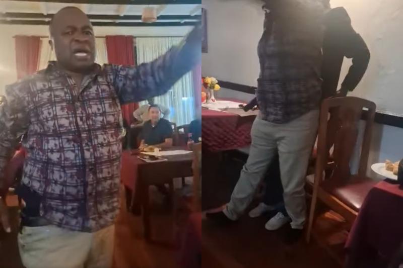 Collage photo of former Kiminini MP Chris Wamalwa with a gun.