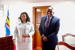 File image of CS Rebecca Miano and Dennis Itumbi.