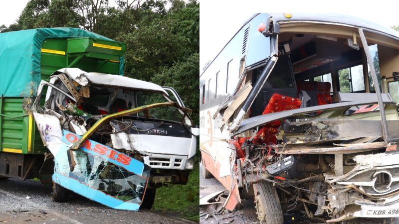 File image of the accident at Chepsir along the Nairobi-Kericho Highway