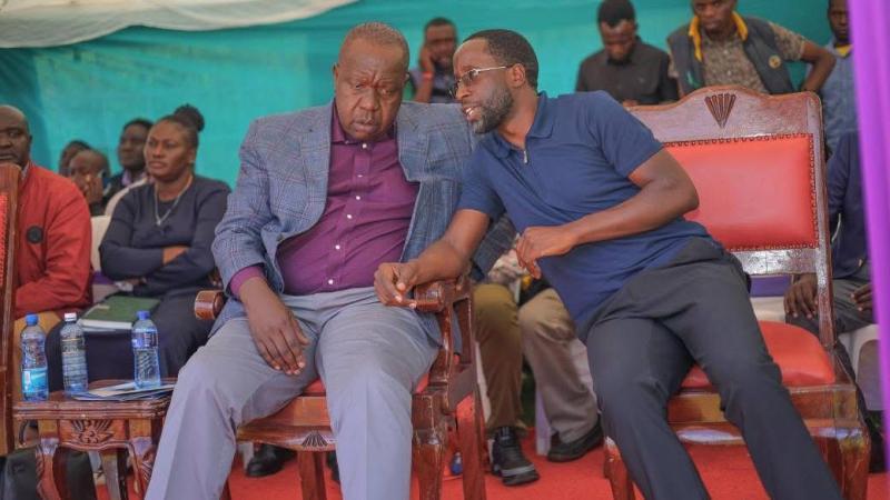 File image of Fred Matiang'i and Kitutu Masaba MP Clive Gisairo
