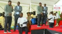 File image of Sirisia MP John Waluke and the man with dwarfism l