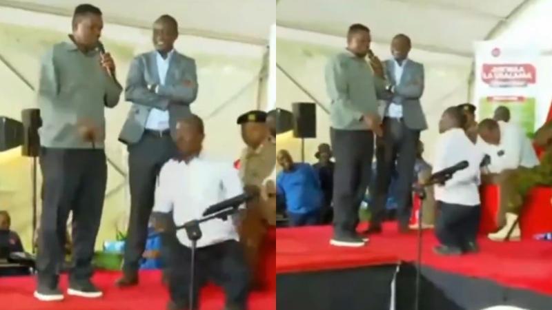 File image of Sirisia MP John Waluke and the man with dwarfism l