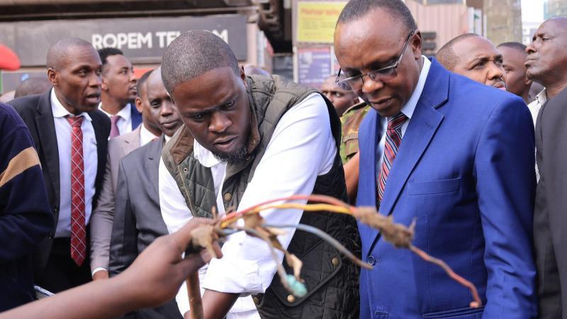 File image of Nairobi Governor Johnson Sakaja in Nairobi CBD