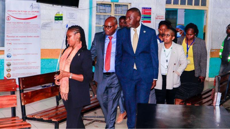 File image of Nairobi Governor Johnson Sakaja during a visit to Mbagathi Hospital
