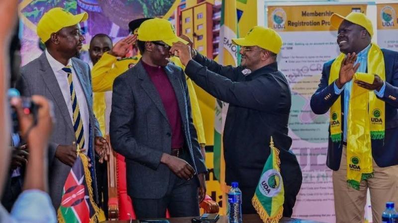 File image of Bundotich Zedekiah Kiprop and UDA Secretary General Hassan Omar Hassan