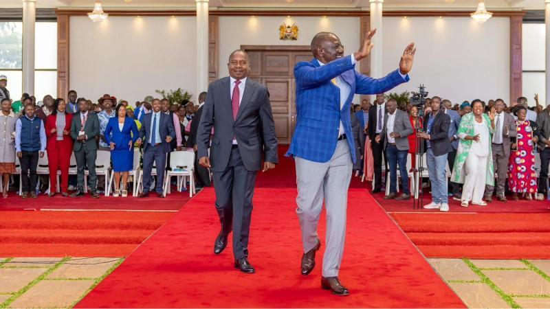 File image of President William Ruto and Deputy President Kithure Kindiki During the meeting