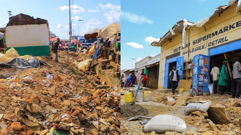 File image of the demolished businesses