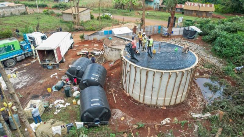 File image of a water project under construction