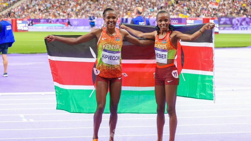 File image of Beatrice Chebet and Faith Kipyegon